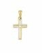 Gedenkanhänger 'Kreuz' aus 14 Karat Bicolor Gold mit Zirkonia Steinen