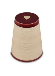 Keramikurne 'Koniko' mit Herz burgunderrot