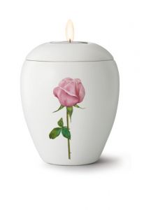 Keramik Kleinurne mit Gedenklicht 'Rose'