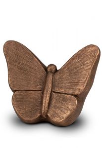 Kunsturne aus Keramik Schmetterling bronzefarbig